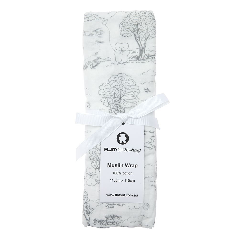 FOBear Muslin Wrap - Grey