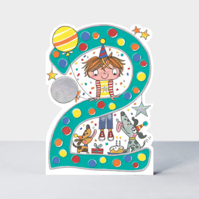 Star Jumps Aged Birthday Card - Blue