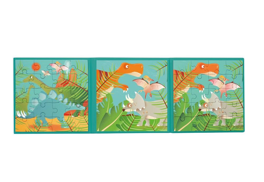 2 x 20 pc Magnetic Puzzle - Dinosaurs