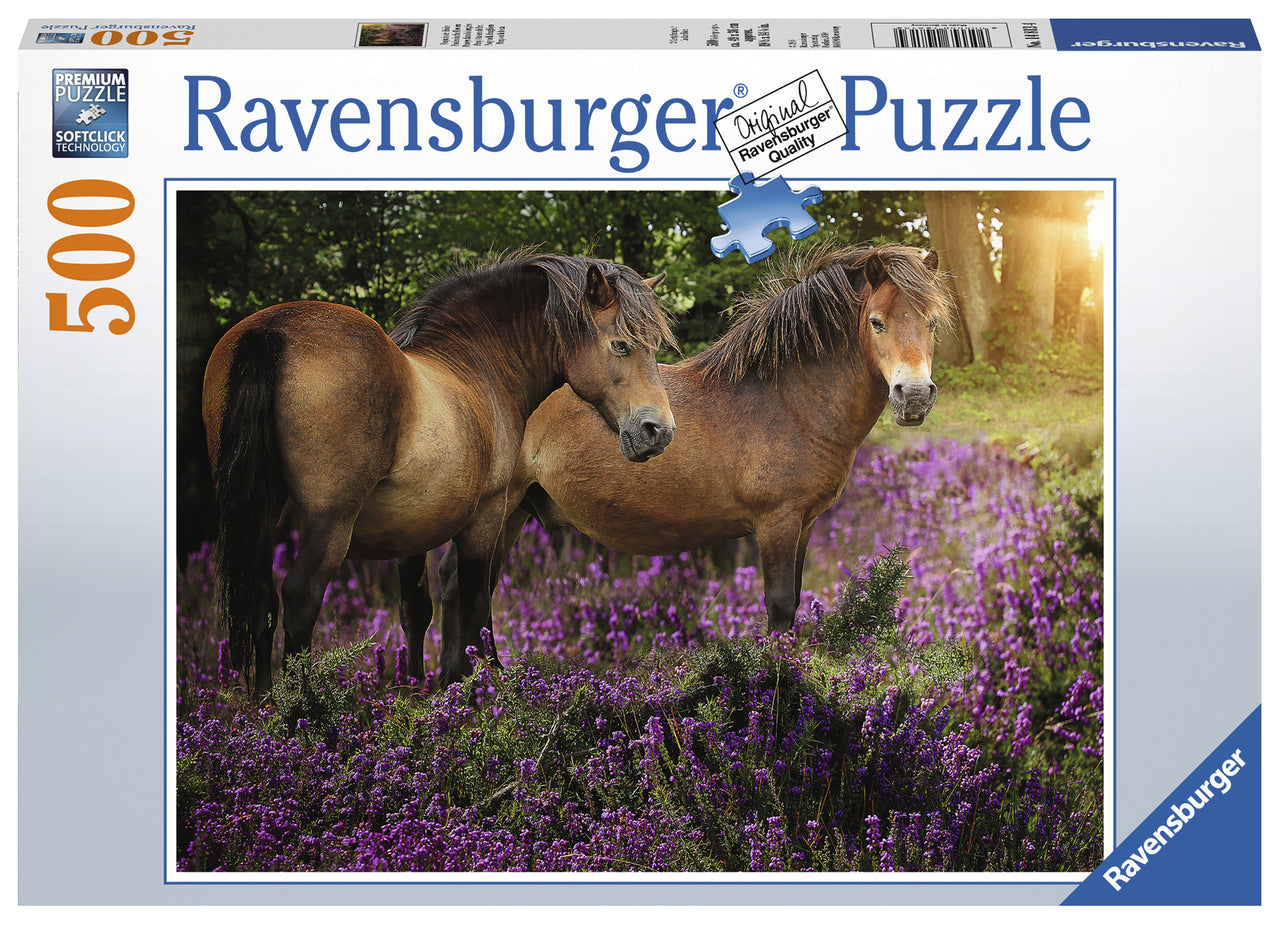 500 pc Puzzle - Ponies in Flowers