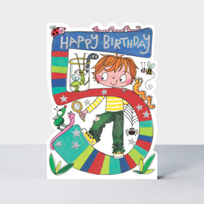 Star Jumps Aged Birthday Card - Blue