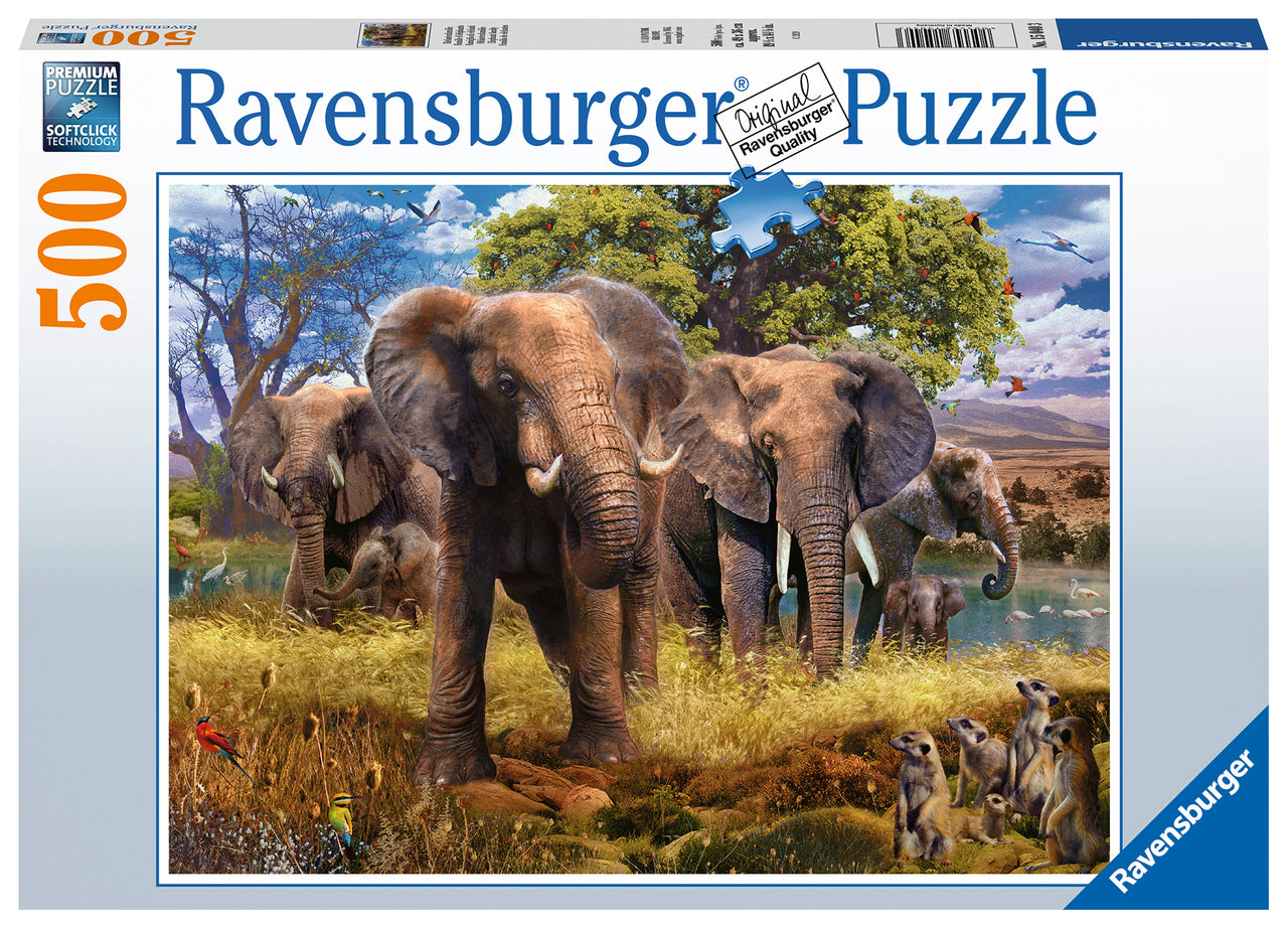 500 pc Puzzle - Elephant Family