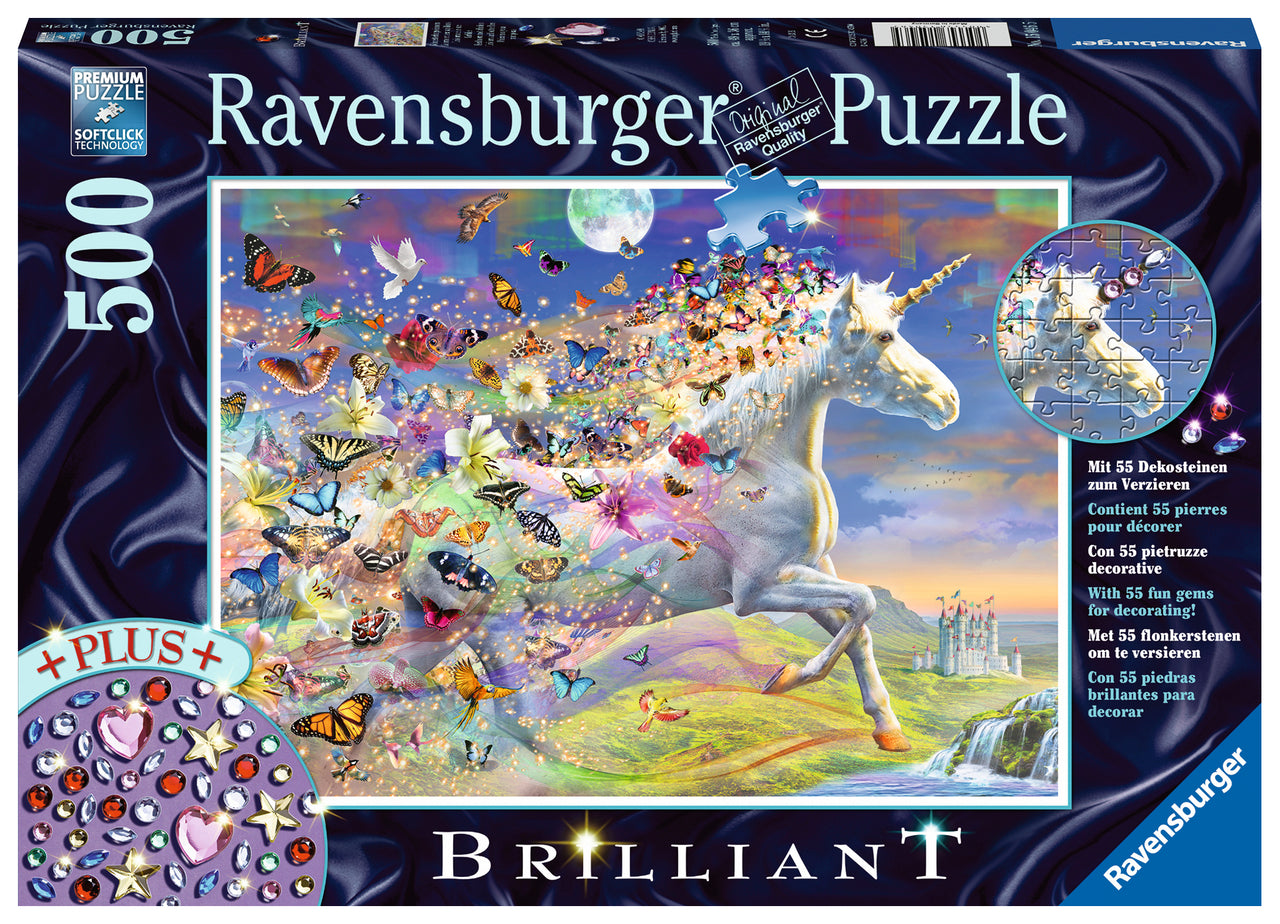 500 pc Puzzle - Unicorn & Butterflies (Brilliant Coll.)