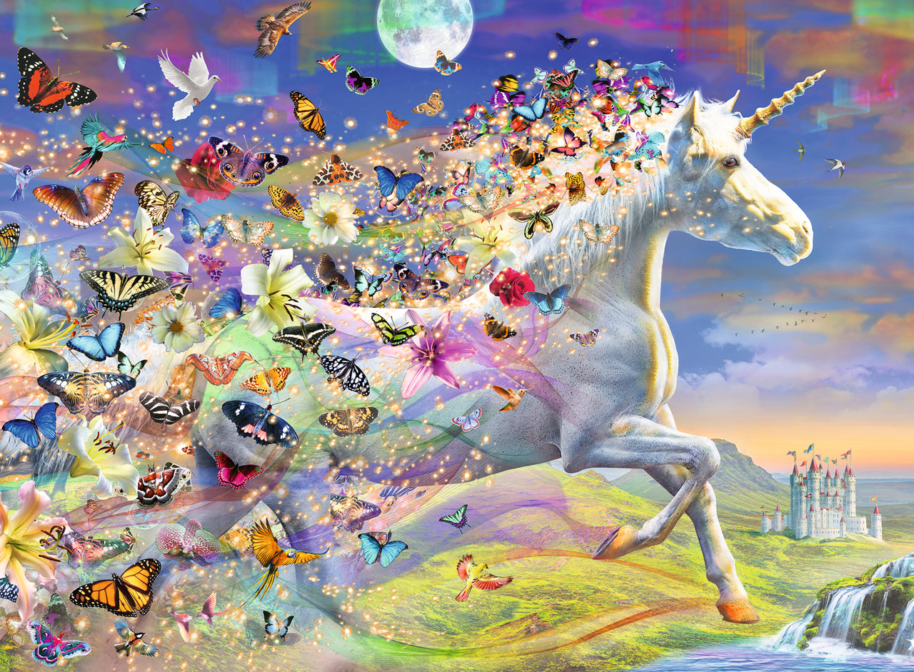 500 pc Puzzle - Unicorn & Butterflies (Brilliant Coll.)