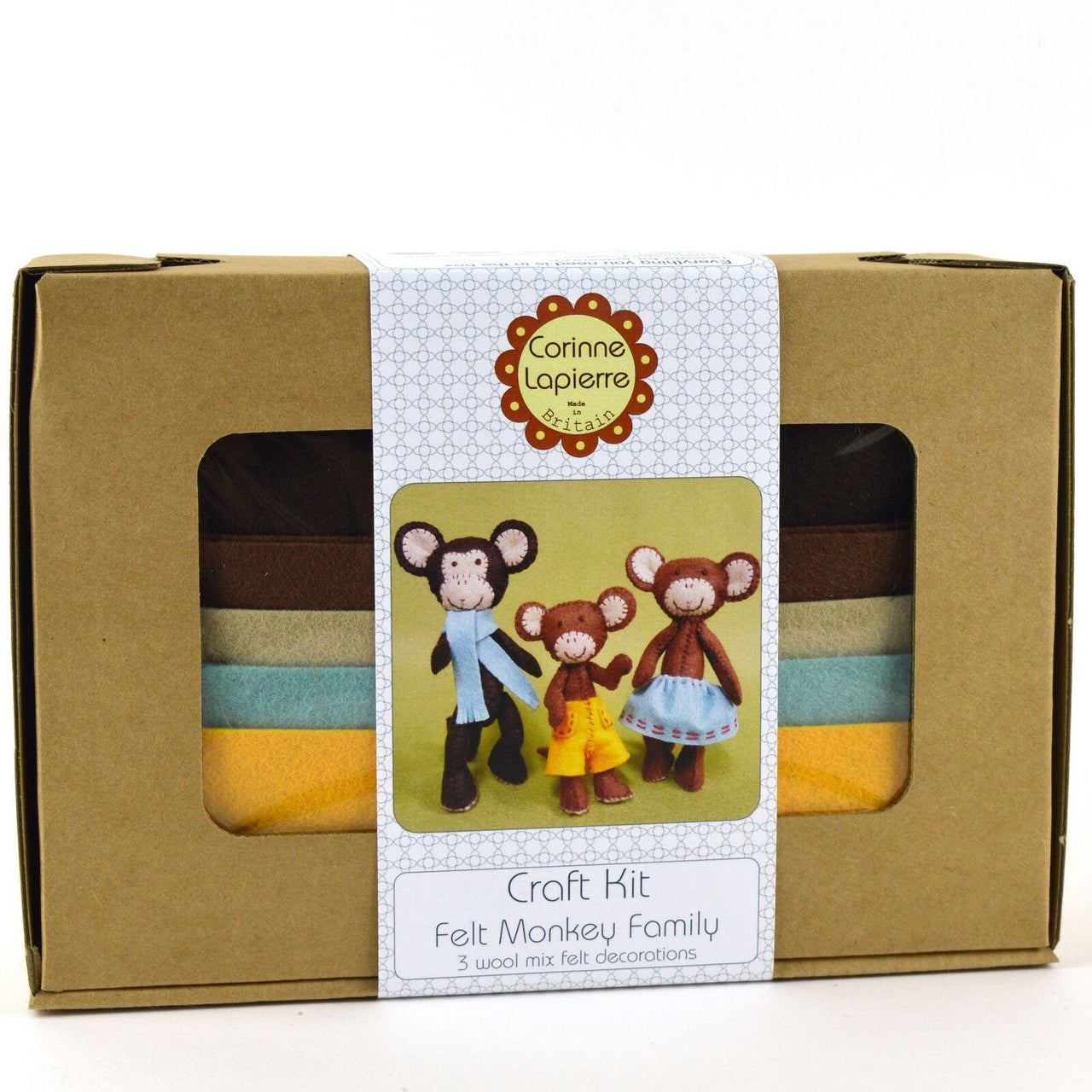 Felt Sewing Kit -  Monkey Family