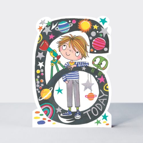 Star Jumps Aged Birthday Card - Blue