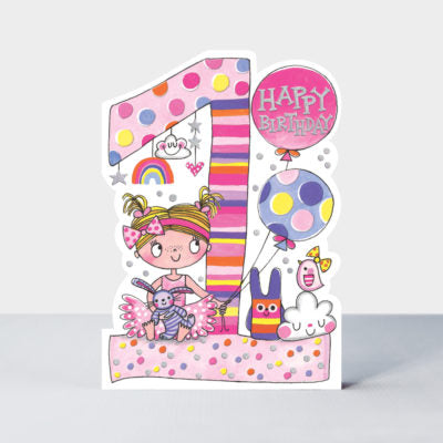 Star Jumps Age Birthday Card - Pink