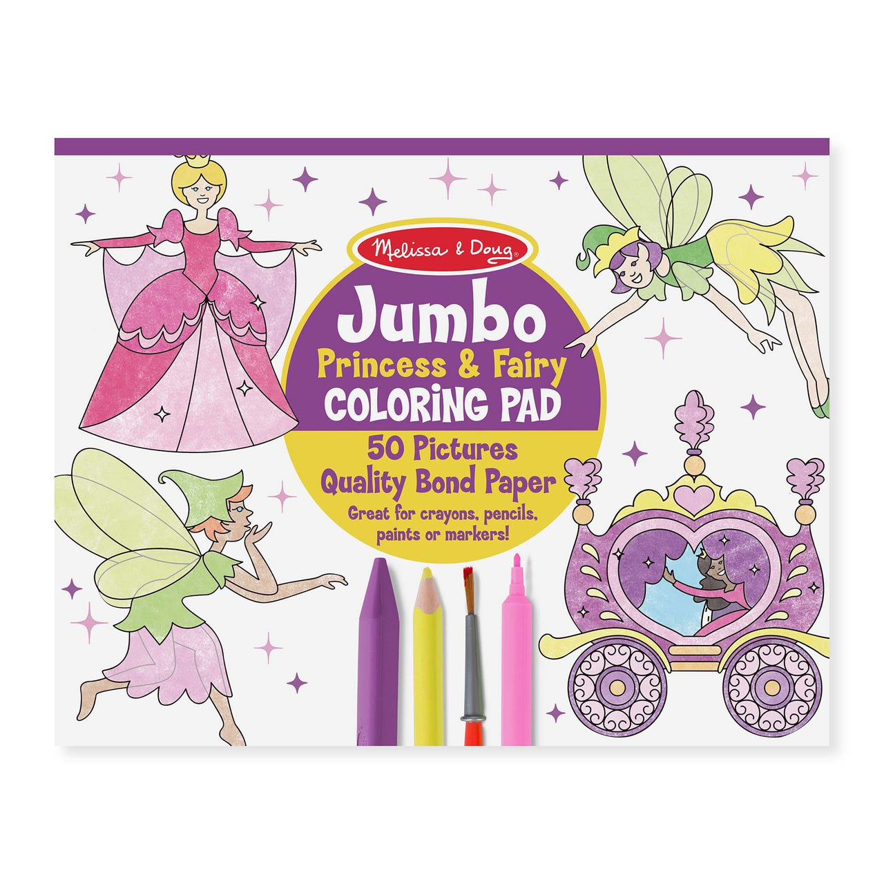 Jumbo Colouring Pad - Princess & Fairy