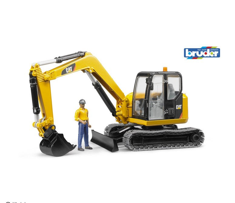 CAT Mini Excavator with Worker