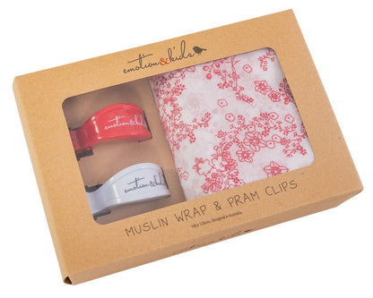 Muslin Wrap & Pram Clips Set