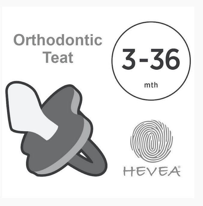 Natural Rubber Pacifiers - Orthodontic Dummies (3-36m)