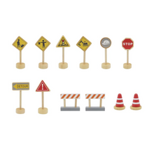 Wooden Construction Road Sign