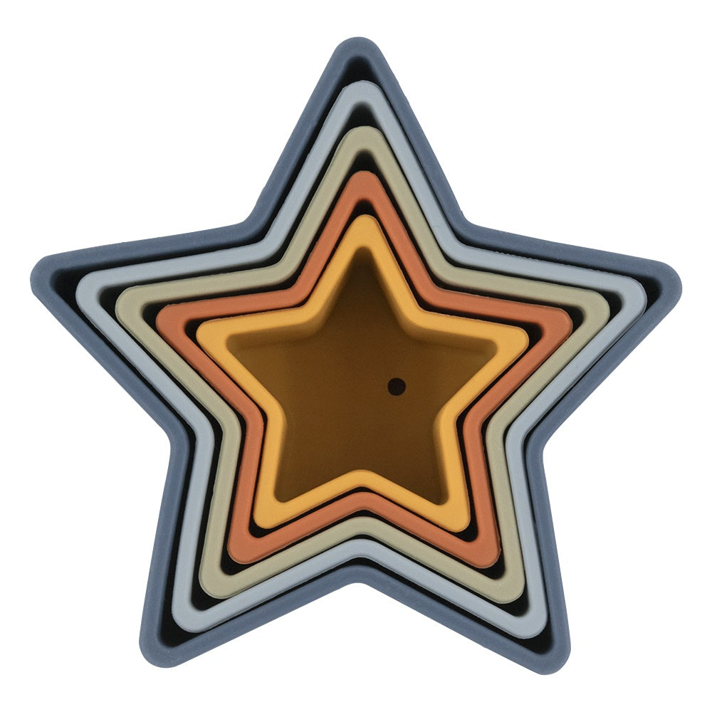 Silicone Stars Nesting Block - Multi Blue