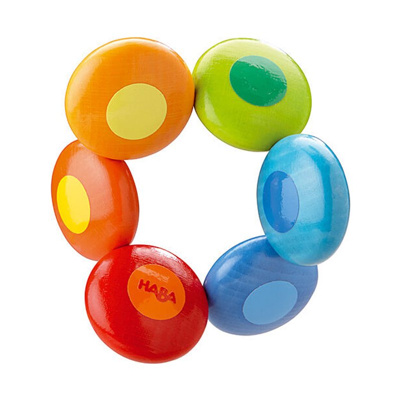 Haba Clutching Teether Toy - Rainbow