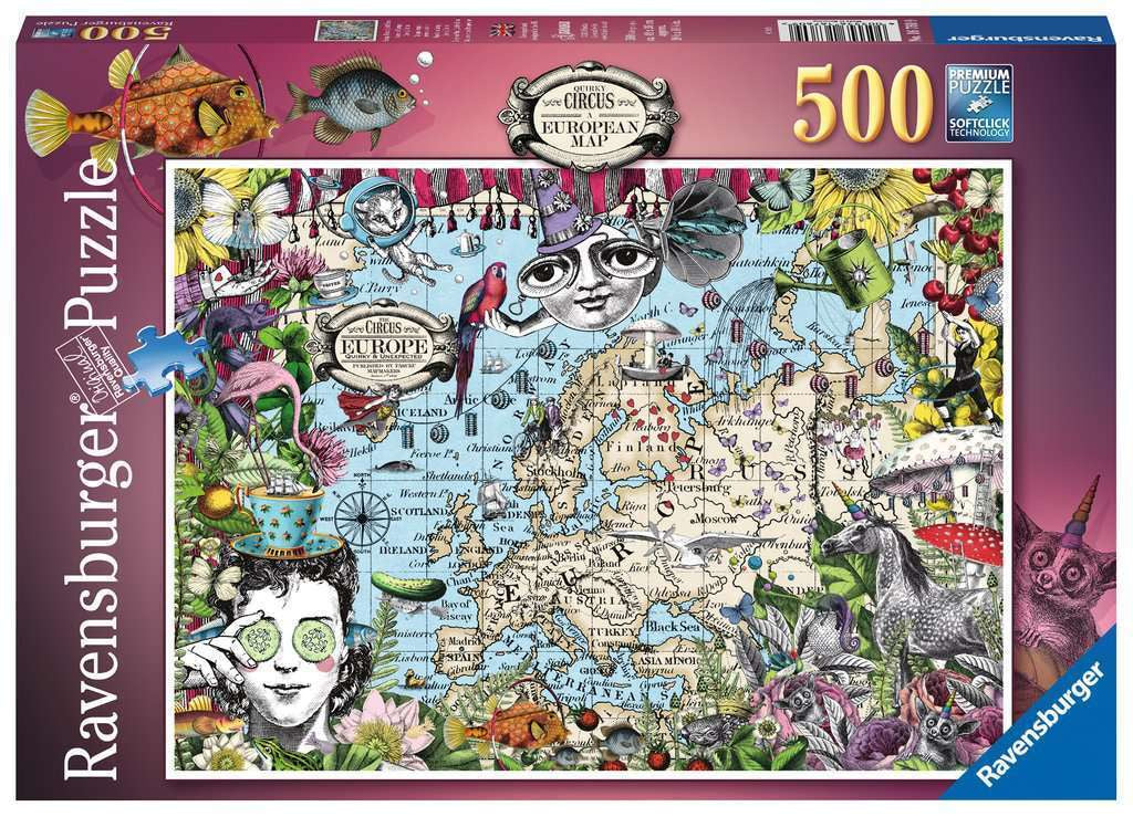 500 pc Puzzle - European Map. Quirky Circus