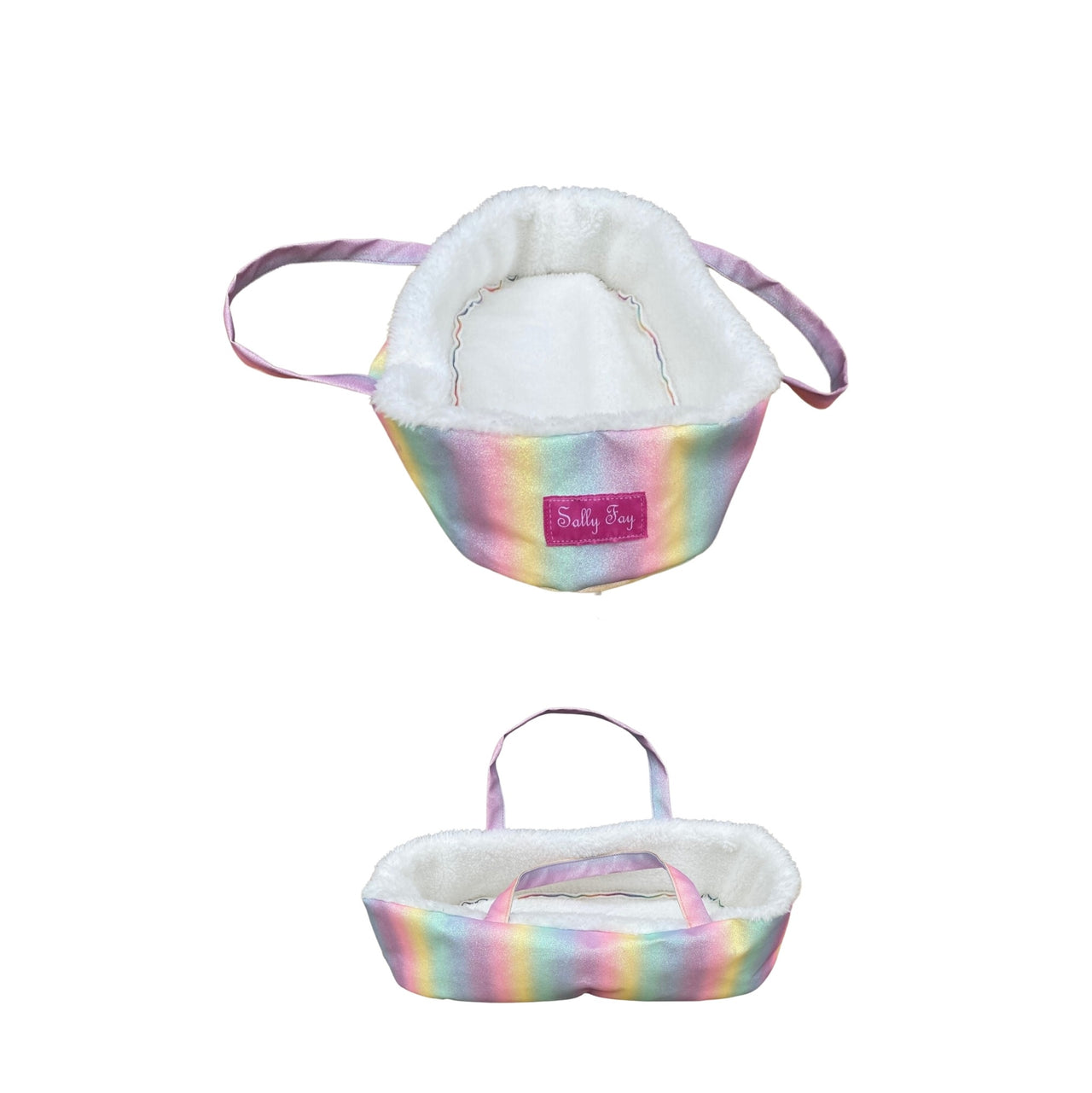 Rainbow Fur-lined Moses Bassinet