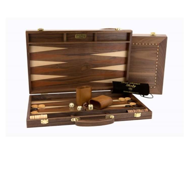 Backgammon 18" Walnut with Handle