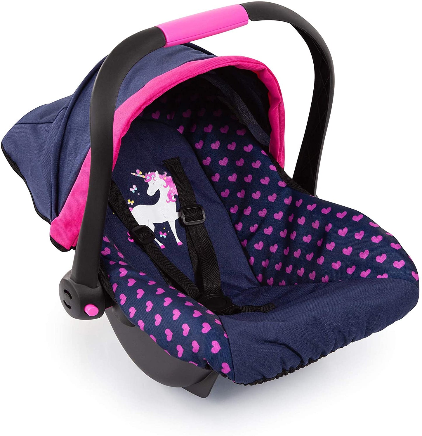 Doll Car Capsule - Blue with Pink Hearts & Unicorn