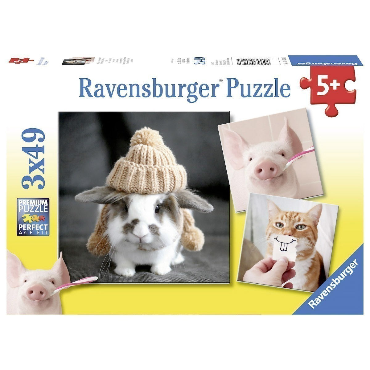 3 x 49 pc Puzzle - Funny Animal Portraits