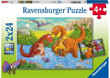 2 x 24 pc Puzzle - Dinosaurs at Play