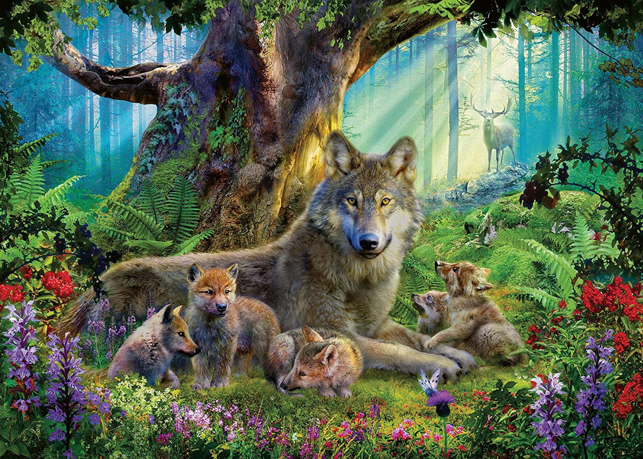 1000 pc Puzzle - Wolves in the Forest