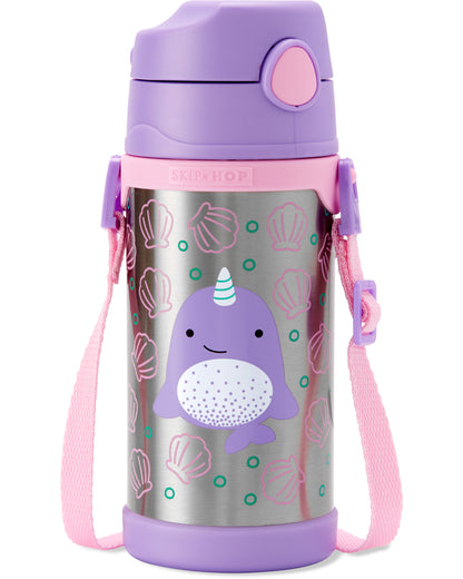 Zoo Large Insulated Stainless Steel Straw Bottle 360ml