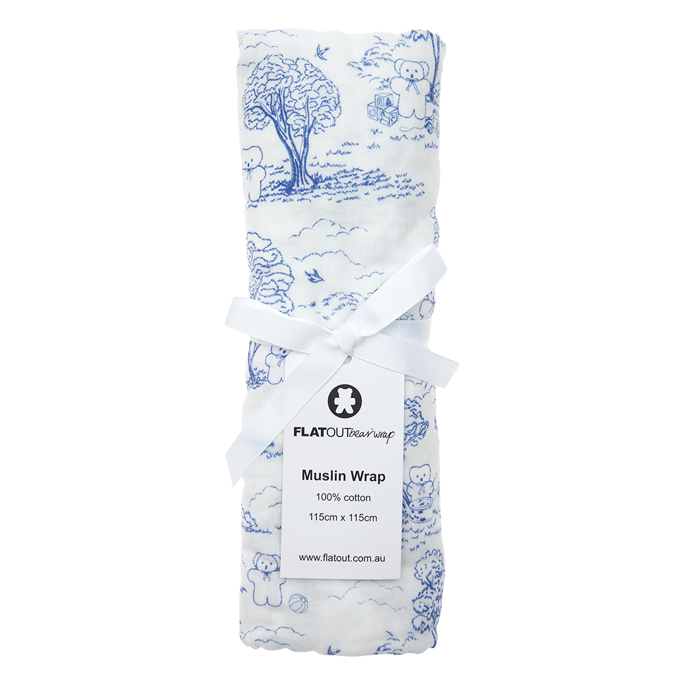 FOBear Muslin Wrap - Blue