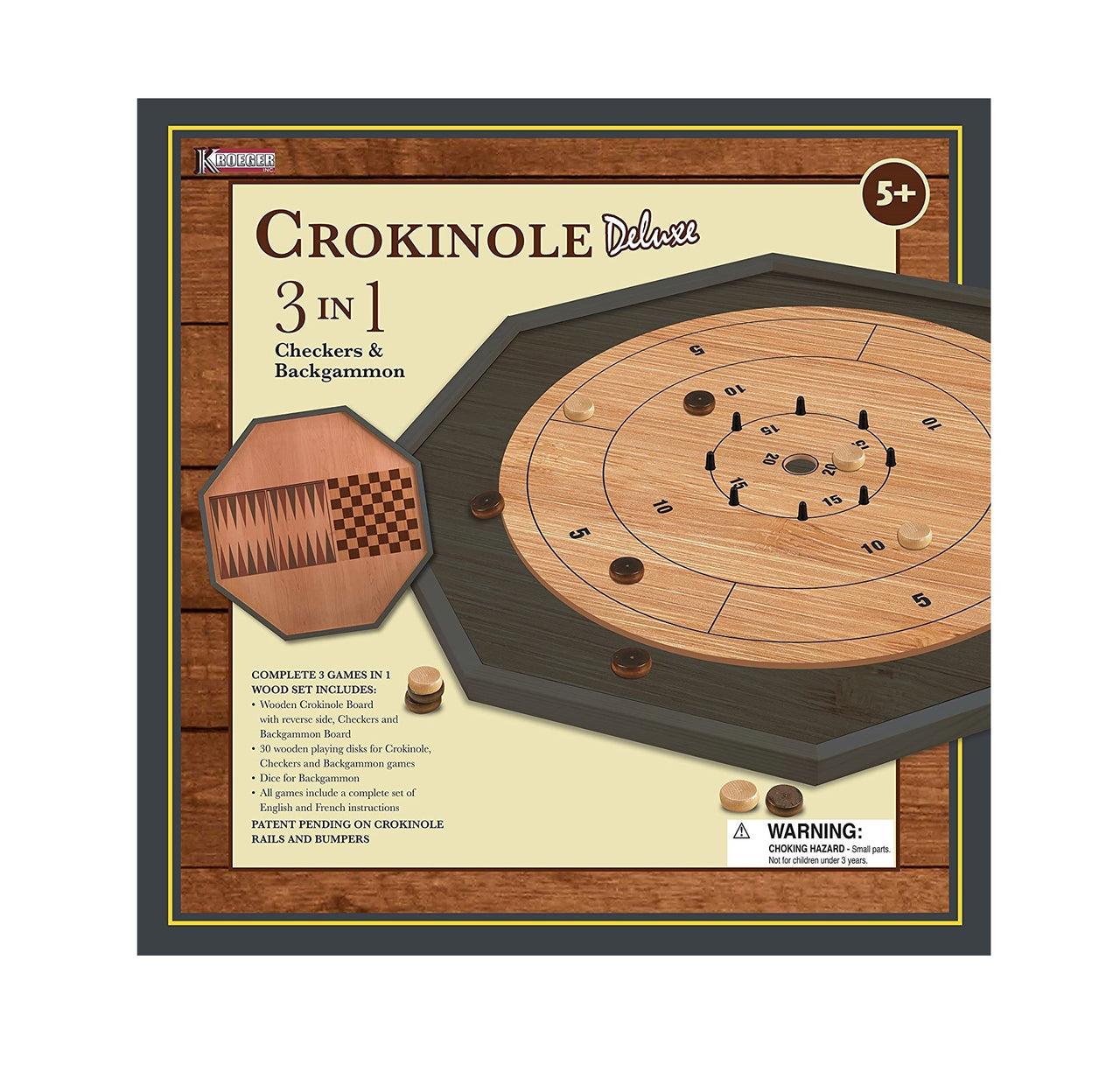 Crokinole 3 in 1 Game
