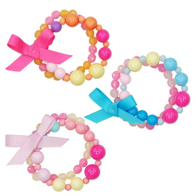 Double bubble bracelet with ribbon