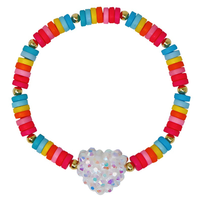 Rainbow Jewelled Heart Bracelet