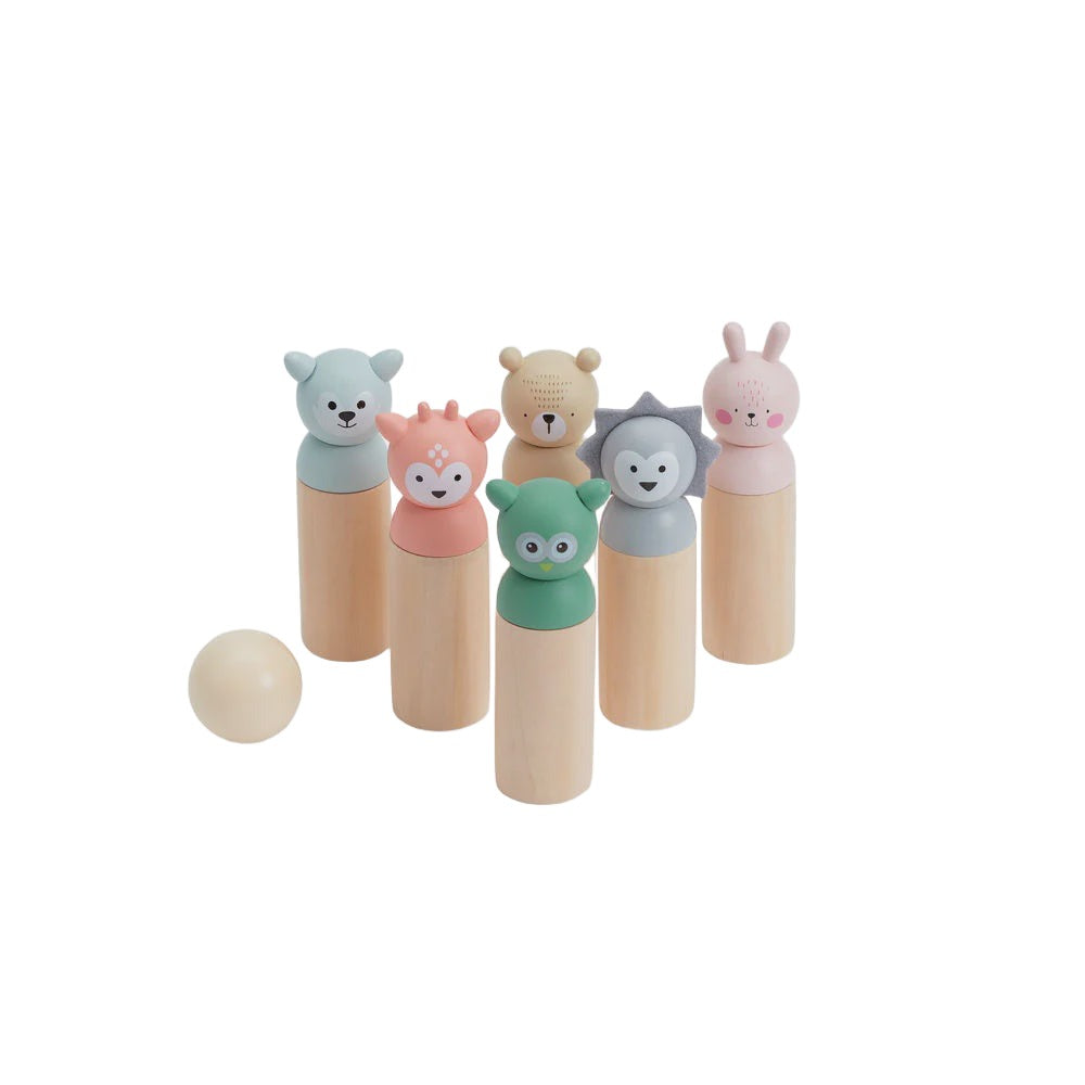Wooden Animal Bowling Set