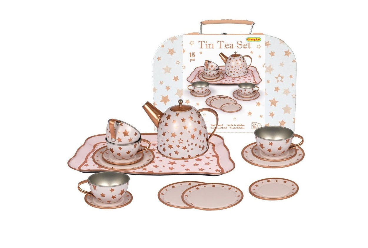 Gold Star Tin Tea Set -  in Suitcase