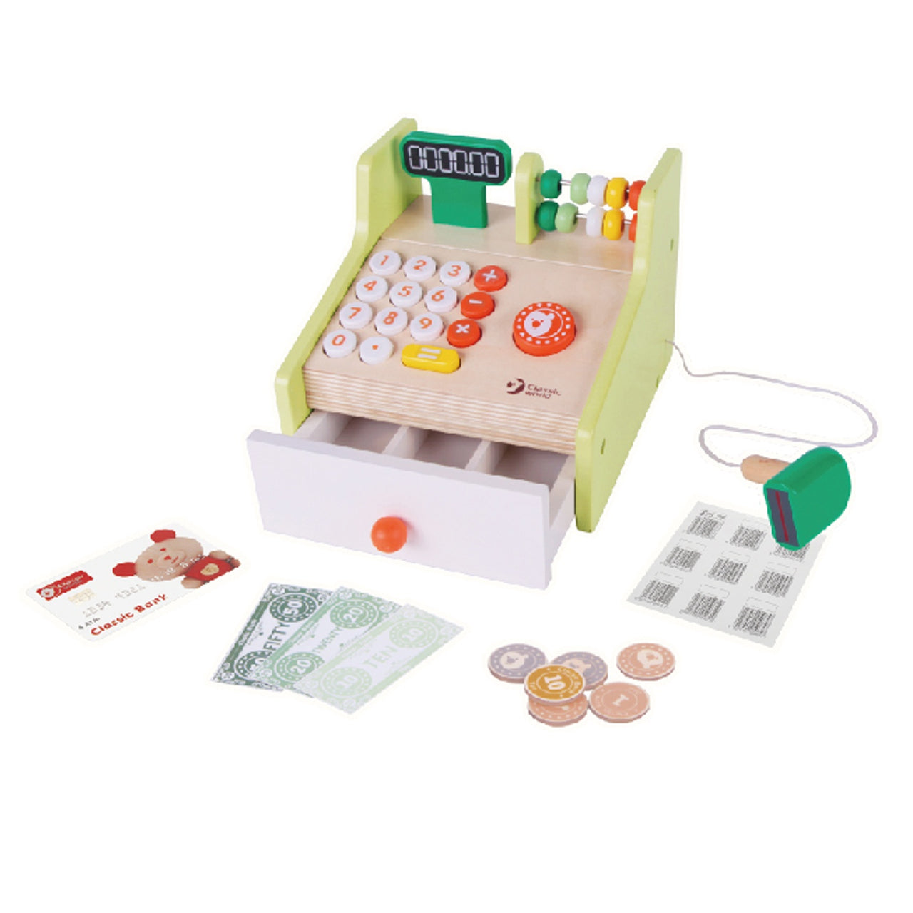 Wooden Cash Register w/ Abacus