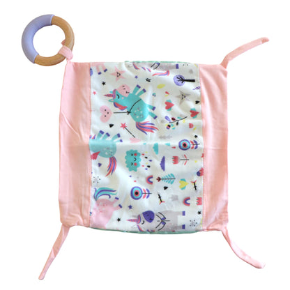 Cuddle Soother Blanket and teether ring