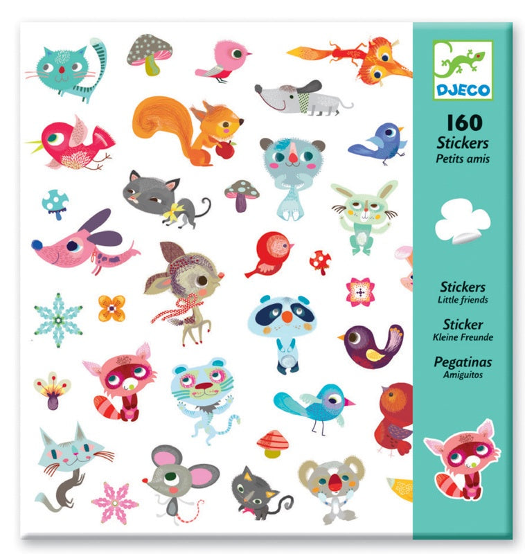 160 Small Animal Friends Stickers