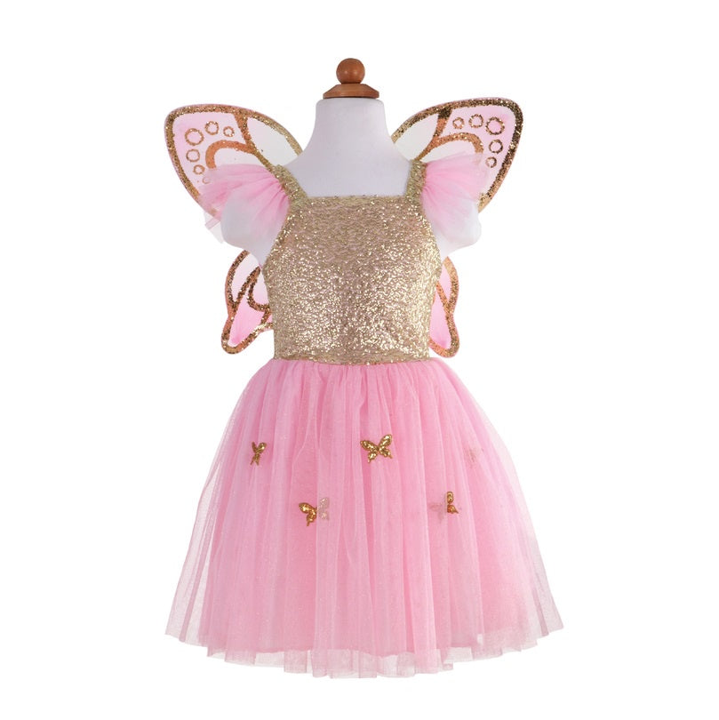 Gold Sequins Butterfly Dress & Wings