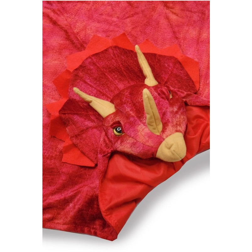 Red Triceratops Hooded Cape