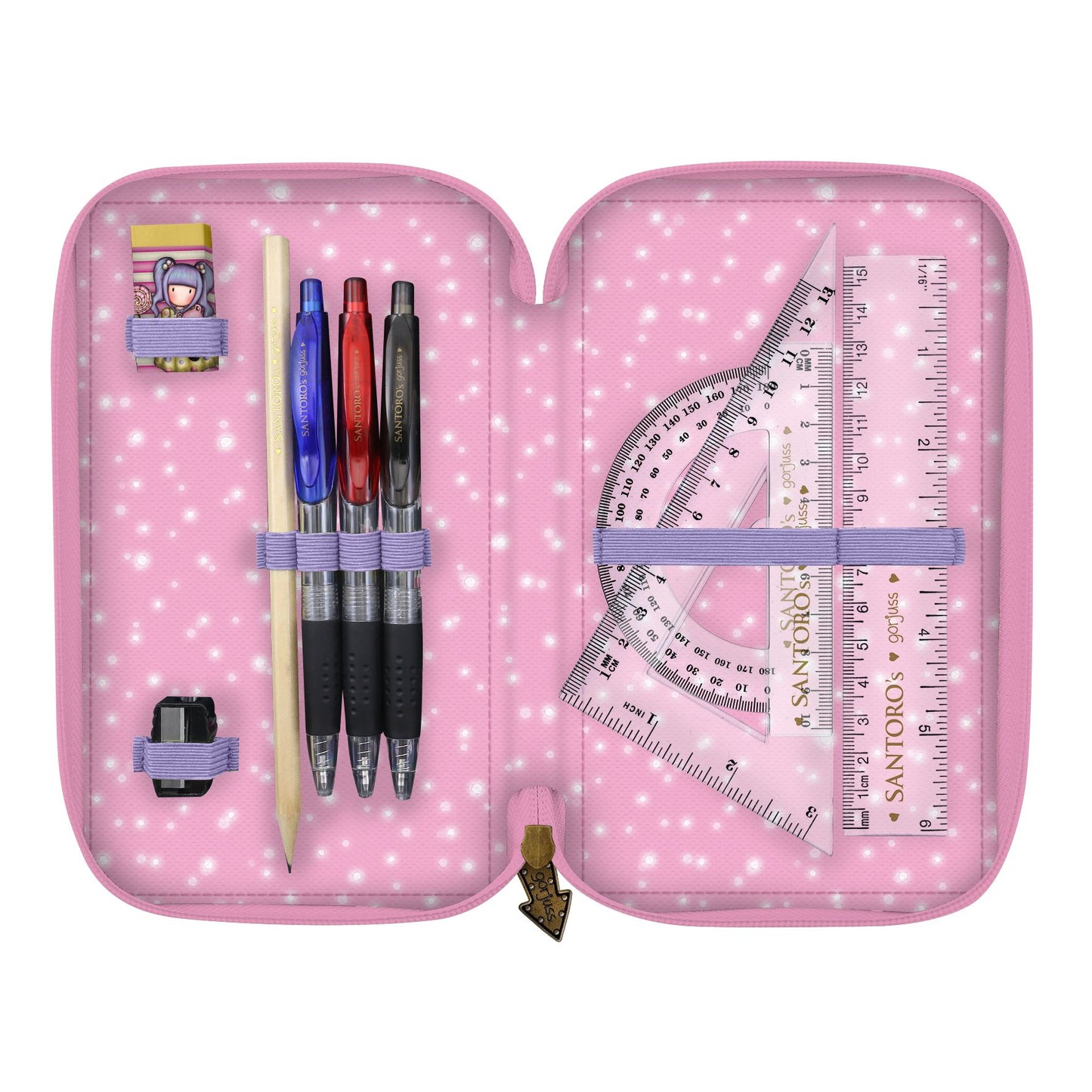 Gorjuss Triple Zip Filled Pencil Case