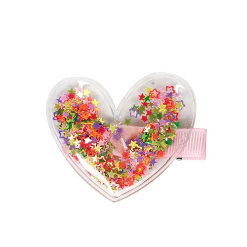 Glitter Shaker Heart Hair Clip