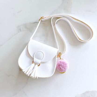 Milly Small Shoulder Bag with Pom Pom