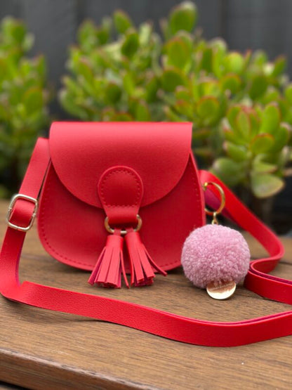 Milly Small Shoulder Bag with Pom Pom