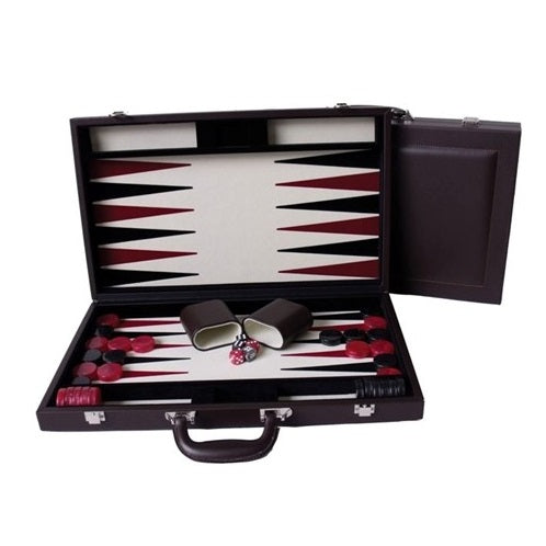 Backgammon 15" PU Leather - Brown