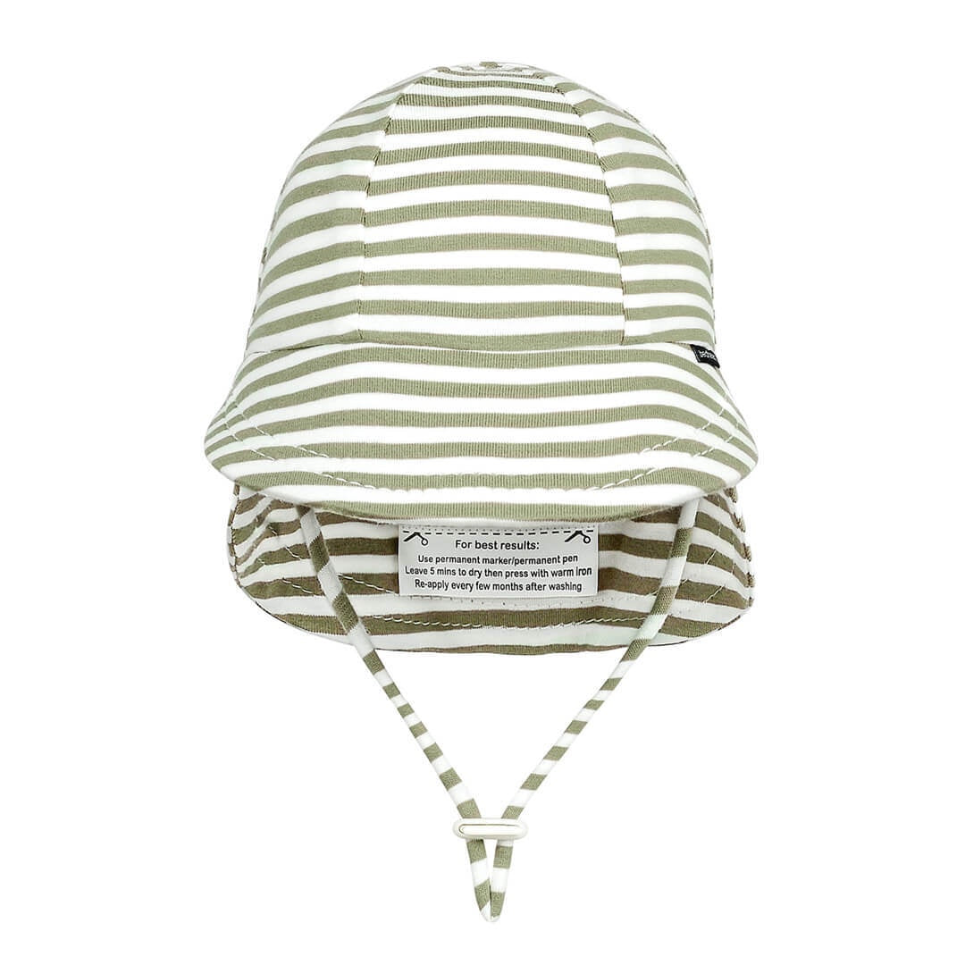 Legionnaire Flap Sun Hat - Khaki Stripe