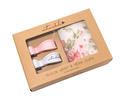 Muslin Wrap & Pram Clips Set