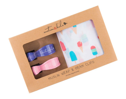 Muslin Wrap & Pram Clips Set
