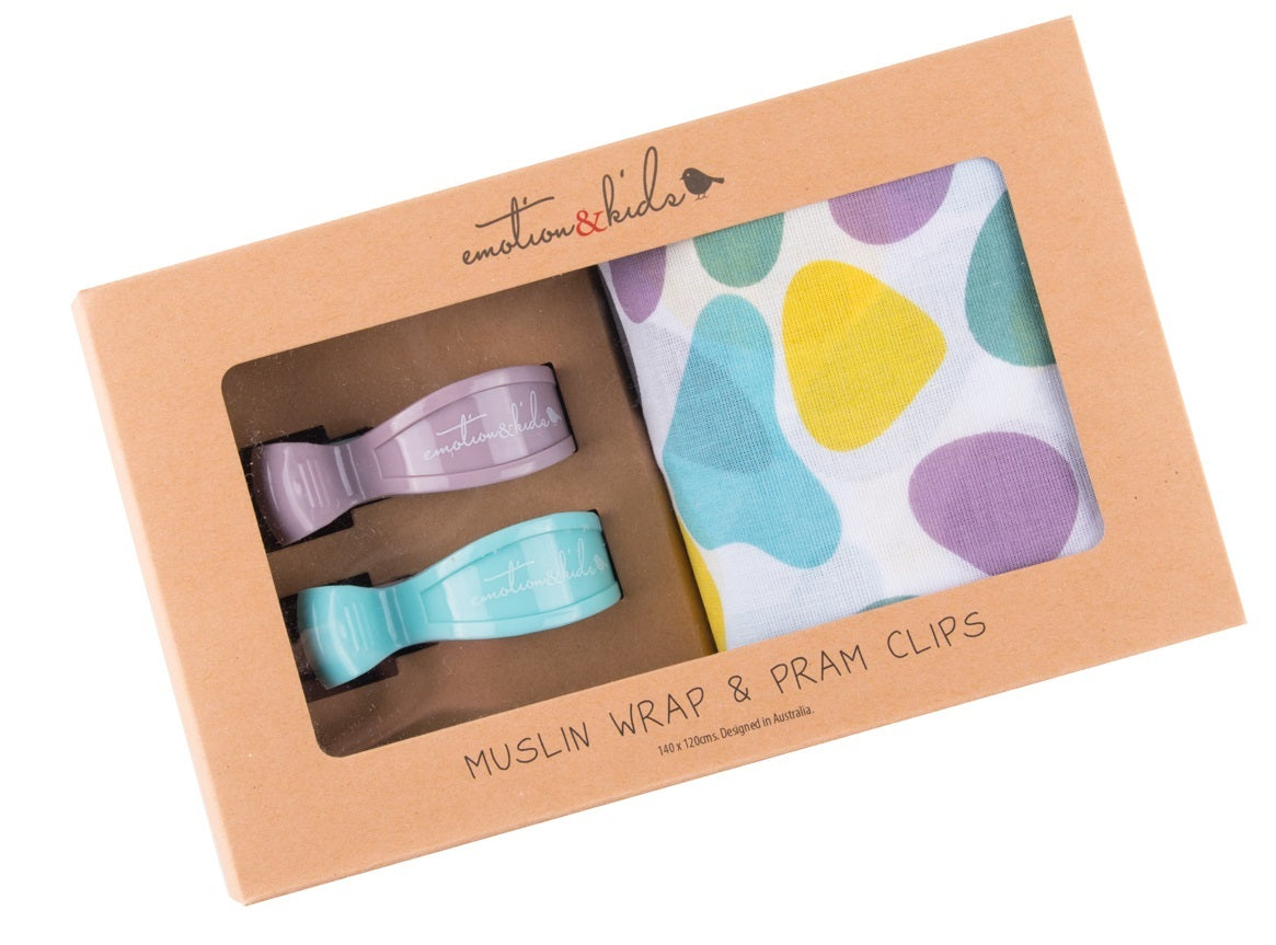 Muslin Wrap & Pram Clips Set
