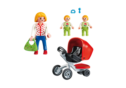 Mother with Twin Stroller 5573