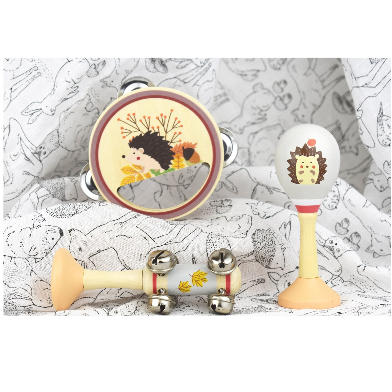 Calm & Breezy Woodland Wooden 3 pc Musical Set