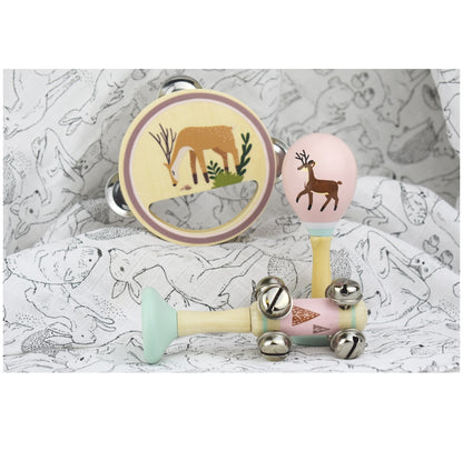Calm & Breezy Woodland Wooden 3 pc Musical Set