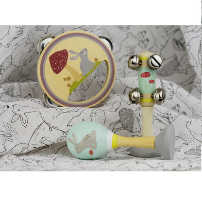 Calm & Breezy Woodland Wooden 3 pc Musical Set